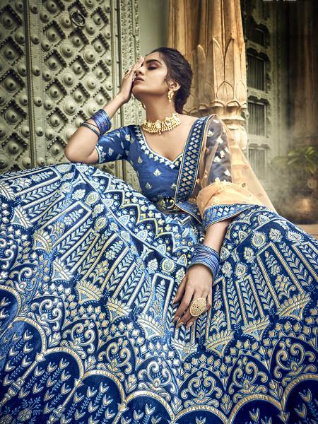 Myra Royal Blue Heavy Embroidered Lehenga Choli - Distacart
