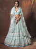 Myra Baby Blue Embroidered Soft Net Lehenga Online