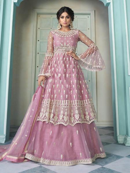 Myra Dusty Pink Heavy Embroidered Designer Gharara Suit