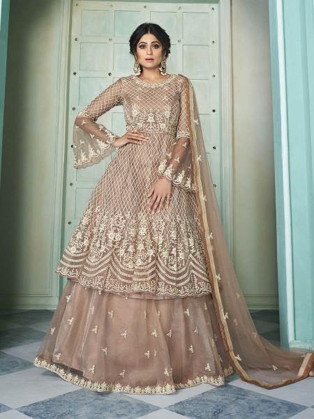 Myra Beige Heavy Embroidered Traditional Gharara Suit online