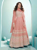 Myra Peach Real Georgette with Luckhnavi work Anarkali Suit