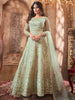 Myra Beautiful Pastel Green Butterfly Net Embroidered Anarkali Suit