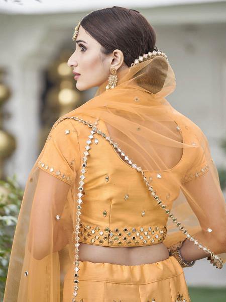 Myra Yellow Heavy Embroidered Silk Bridal Lehenga