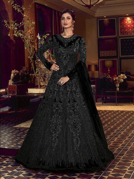 Myra Black Beautiful Premium Net Anarkali Suit online
