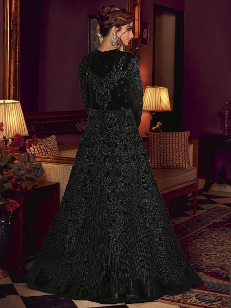 Myra Black Beautiful Premium Net Anarkali Suit