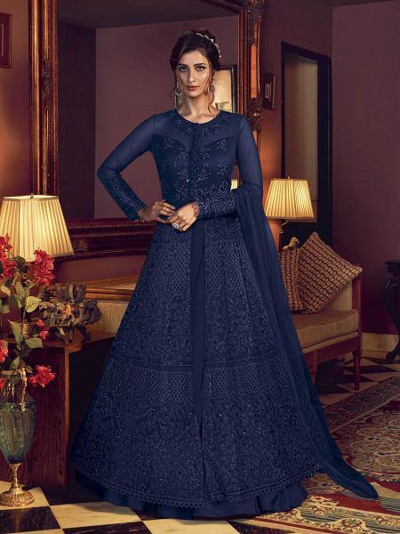 Myra Blue Premium Net Anarkali Suit