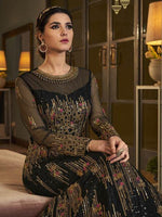 Thumbnail for Myra Deep Green Embroidered butterfly net Anarkali Suit online