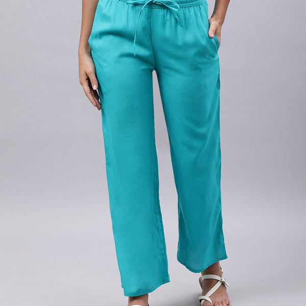 Souchii Blue Liva Palazzos - Distacart