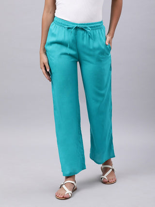 Souchii Blue Liva Palazzos - Distacart