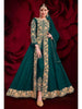 Myra Dark Green Georgette Embroidered Anarkali Pant Style Suit