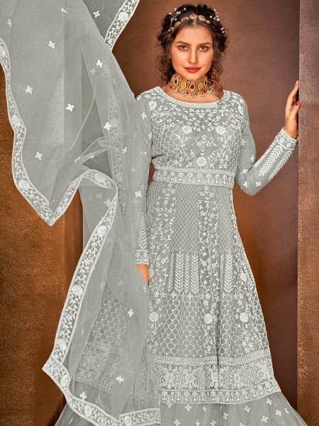 Myra Dusty Grey Heavy Embroidered Gharara Suit online