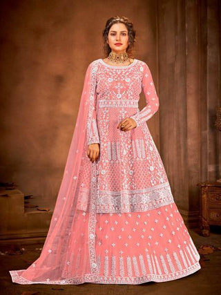 Myra Dusty Pink Heavy Embroidered Traditional Gharara Suit
