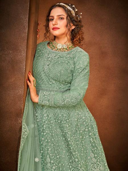 Myra Beautiful Sea Green Heavy Embroidered Gharara Suit online