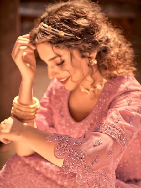 Myra Beautiful Dusty Pink Heavy Embroidered Gharara Suit online