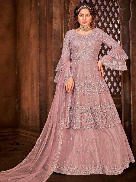 Myra Lilac Heavy Embroidered Gharara Suit