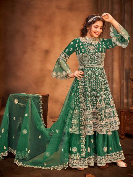 Myra Green Heavy Embroidered Gharara Suit