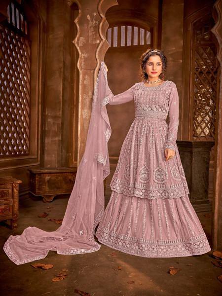 Myra Dusty Pink Heavy Embroidered Gharara Suit