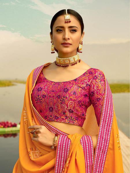 Myra Multicolour Silk Muslan Printed Lehenga Choli For Weddings online