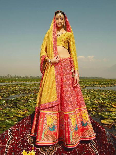 Myra Multicolour Silk Muslan Printed Crepe Lehenga Choli