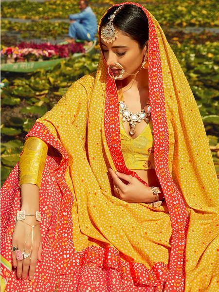 Myra Multicolour Silk Muslan Printed Crepe Lehenga Choli online