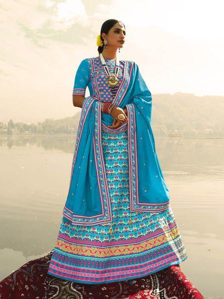 Myra Multicolour Silk Muslan Printed Lehenga Choli