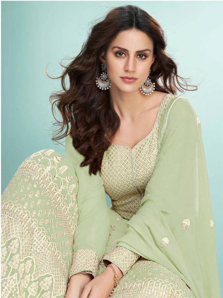 Myra Pista Georgette Embroidered Anarkali Suit