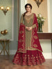 Myra Brown and Maroon Georgette Embroidered Gharara Suit