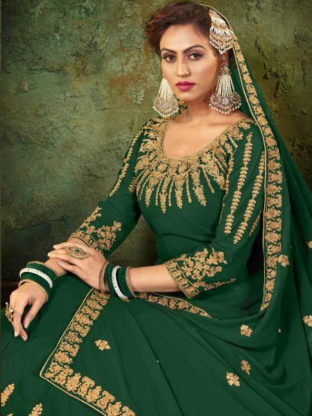 Myra Green Georgette Embroidered Gown online