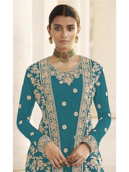 Myra Rama Jacket style Heavy Embroidered Suit