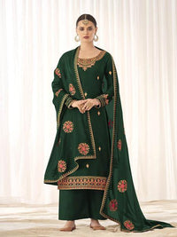 Thumbnail for Myra Green Georgette Embroidered Palazzo Suit