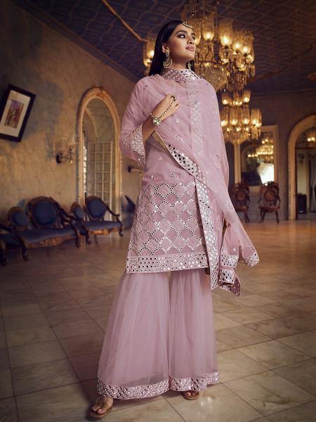 Myra Baby Pink Heavy Beautiful Embroidered Gharara Suit