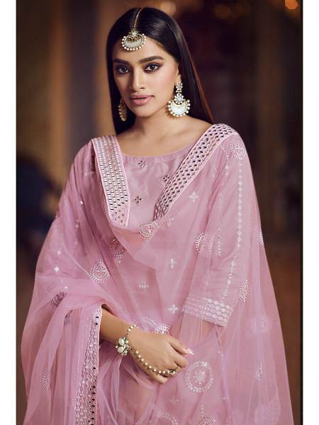 Myra Baby Pink Heavy Embroidered Gharara Suit Online 