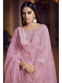 Thumbnail for Myra Baby Pink Heavy Embroidered Gharara Suit Online 