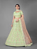 Myra Bridal Lehenga in Pista Heavy Embroidered Soft Net