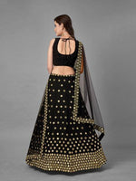 Thumbnail for Myra Black Heavy Embroidered Georggette bridal Lehenga - Distacart