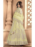 Thumbnail for Myra Dusty Yellow Heavy Embroidered Anarkali Suit online