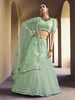 Myra Green Heavy Embroidered Soft Net Bridal Lehenga