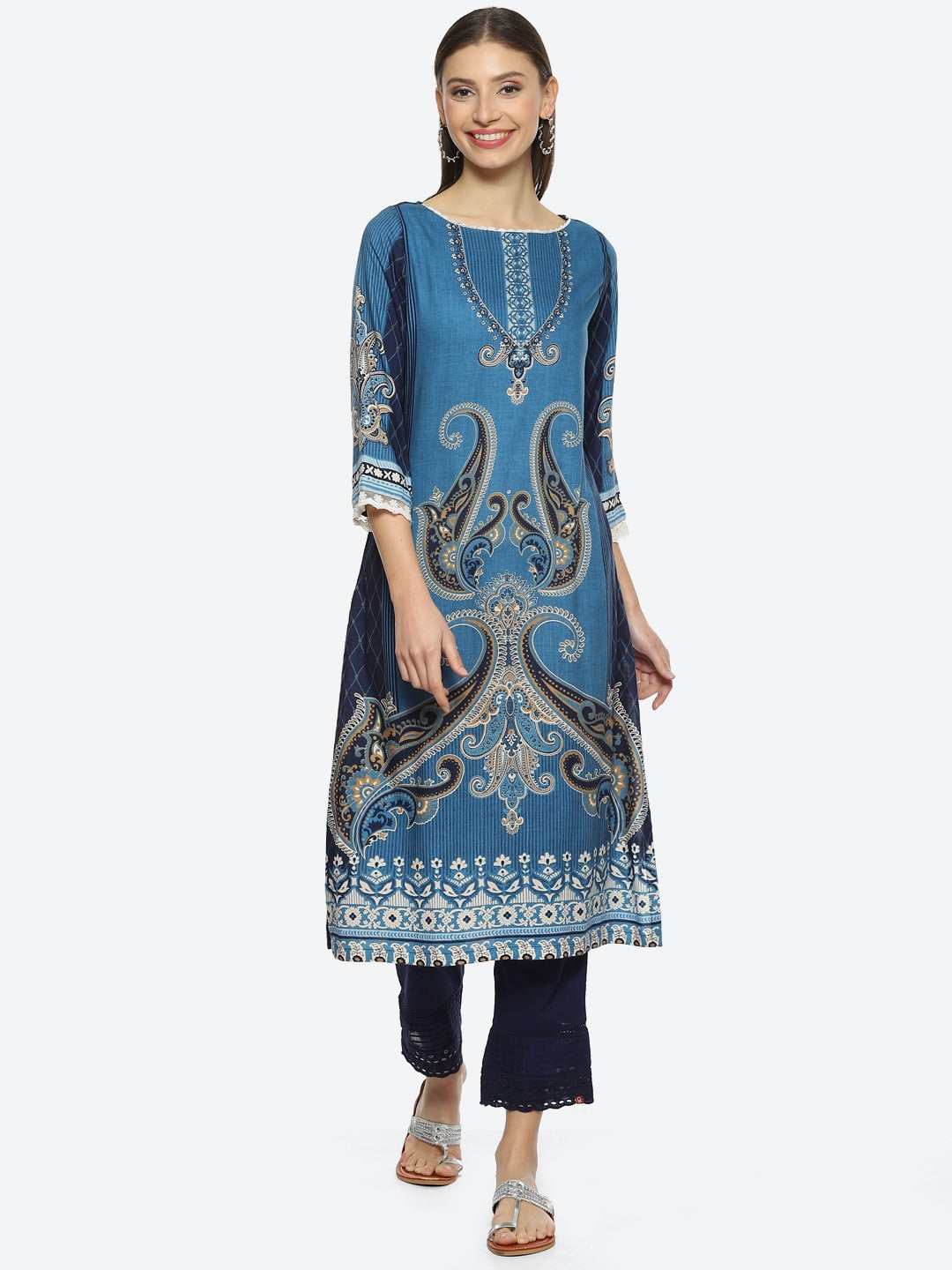 Biba Women Ethnic Motifs Printed Kurta - Distacart