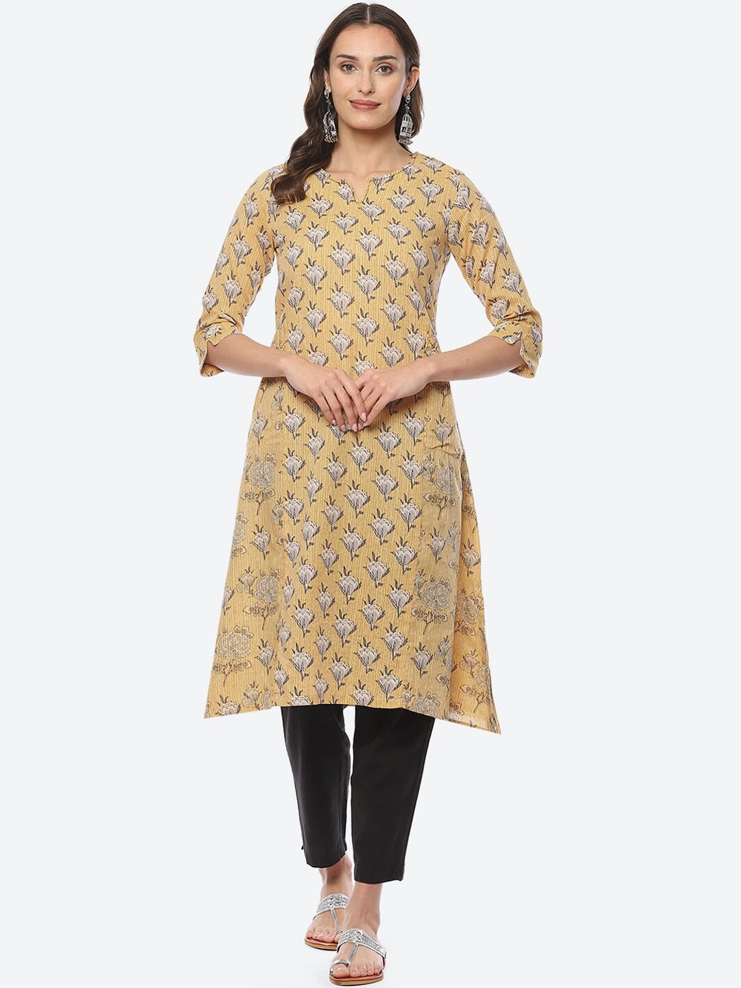 Biba Women Floral Printed Kurta - Distacart
