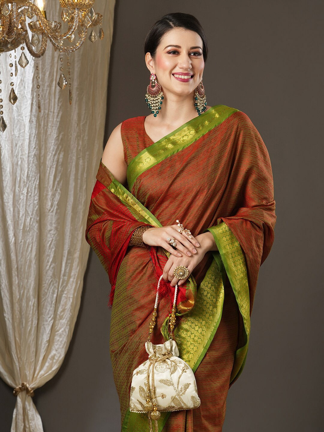 Saree Mall Woven Design Zari Festive Sarees - Distacart