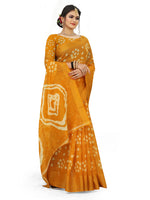 Thumbnail for Kalini Bandhani Zari Art Silk Half and Half Mysore Silk Saree - Distacart