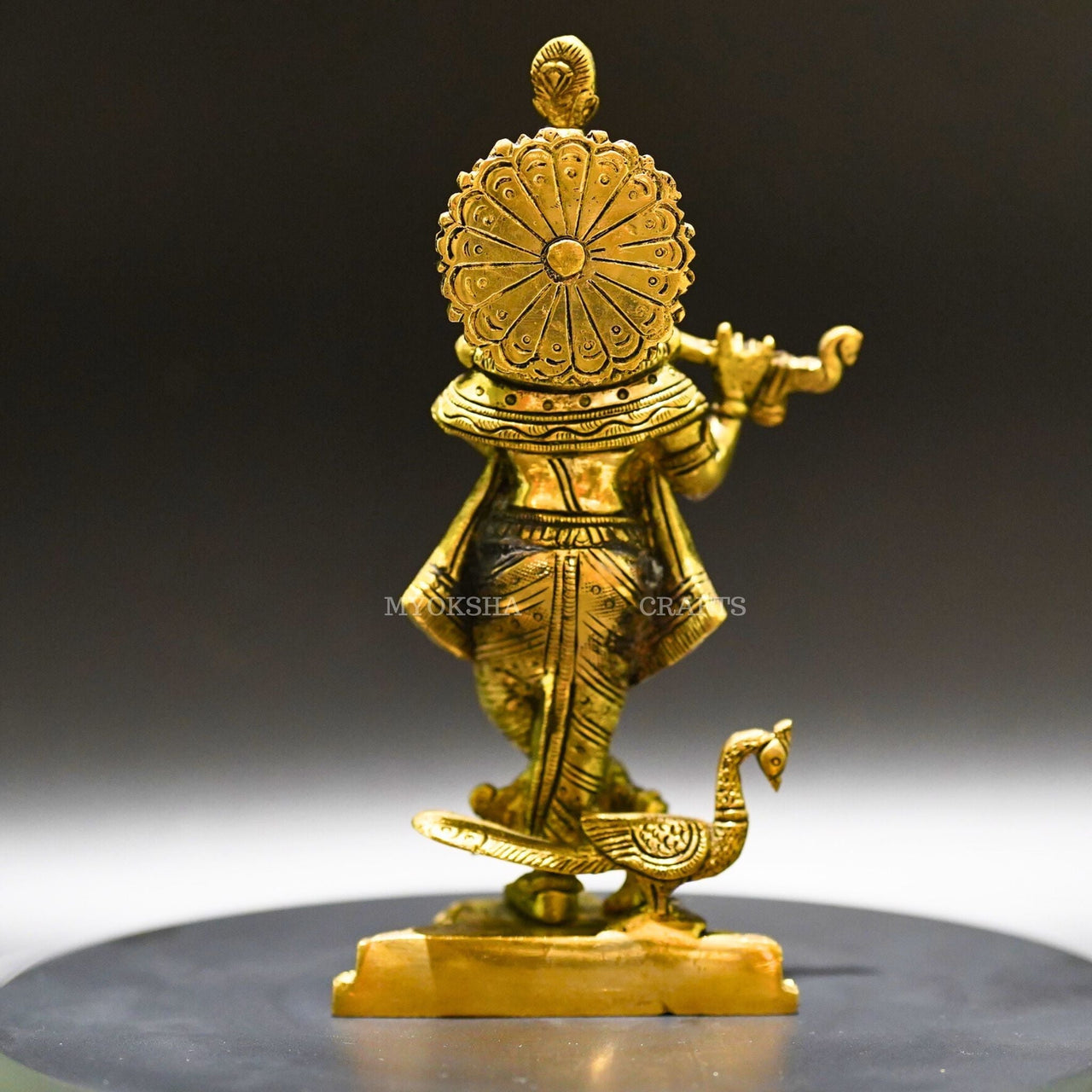 Divine Grace: Krishna Standing Brass Idol - Bringing the Spiritual Presence of Krishna - 2