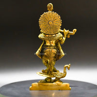 Thumbnail for Divine Grace: Krishna Standing Brass Idol - Bringing the Spiritual Presence of Krishna - 2