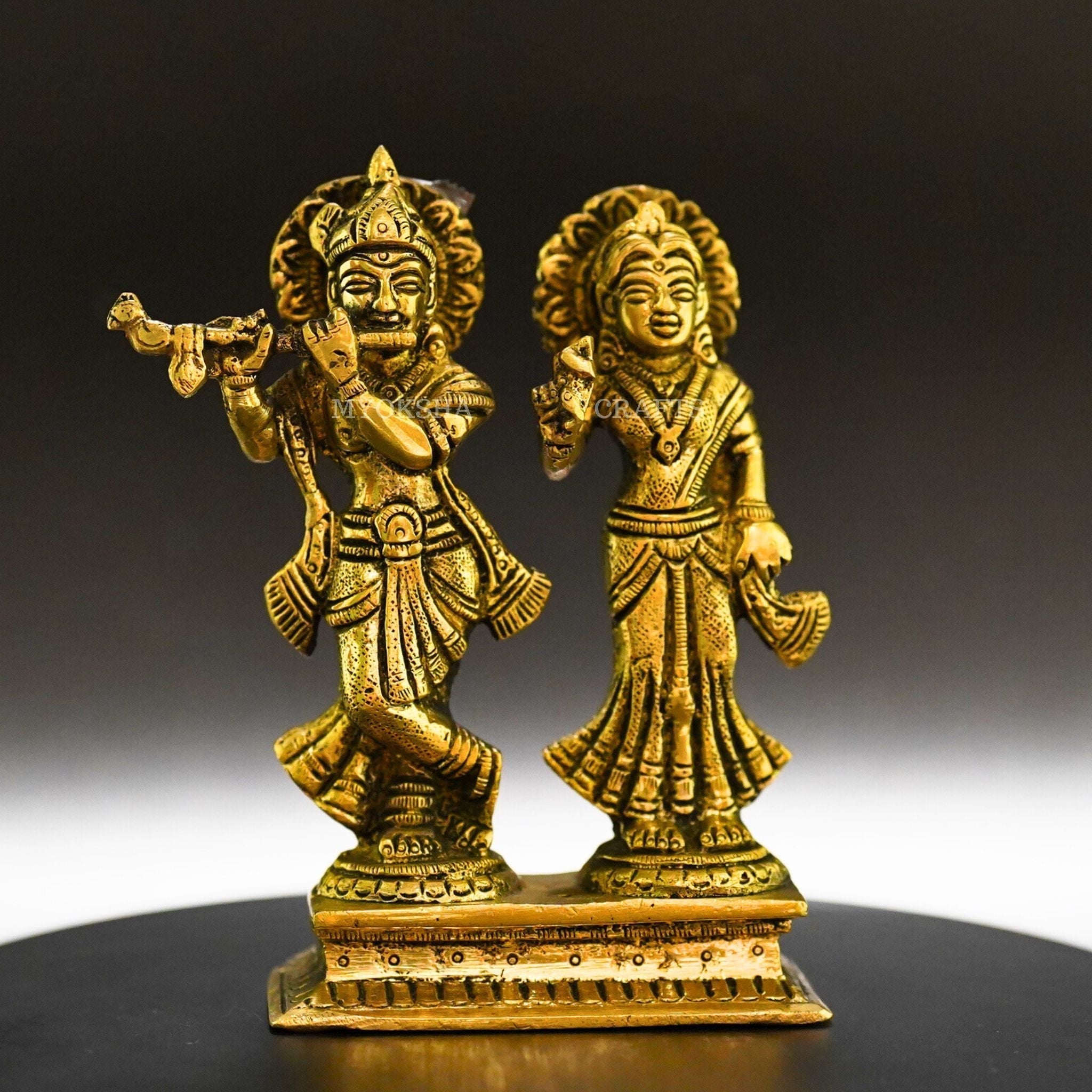 Radha Krishna Brass Idol  - 1