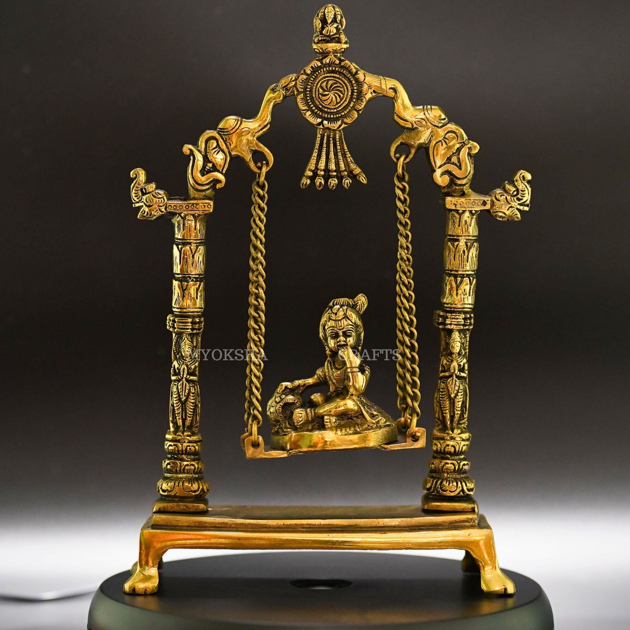 Little Krishna in Jhula idol - Enchanting Blessings for Homes - 1