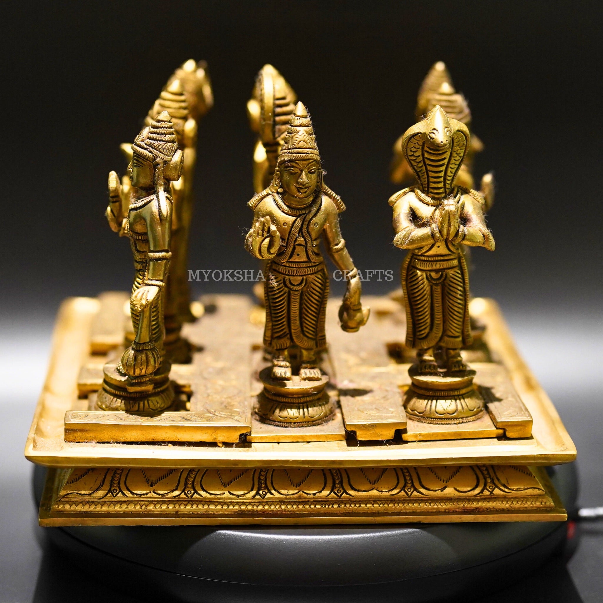 Brass Navagraha Set - Divine Energies for Vedic Planetary Blessings and Cosmic Balance - 2