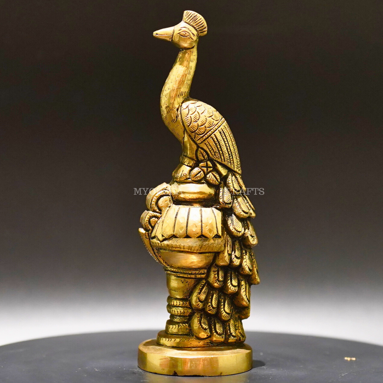 Brass Peacock Idol - Sacred Symbol of Beauty and Grace - 2