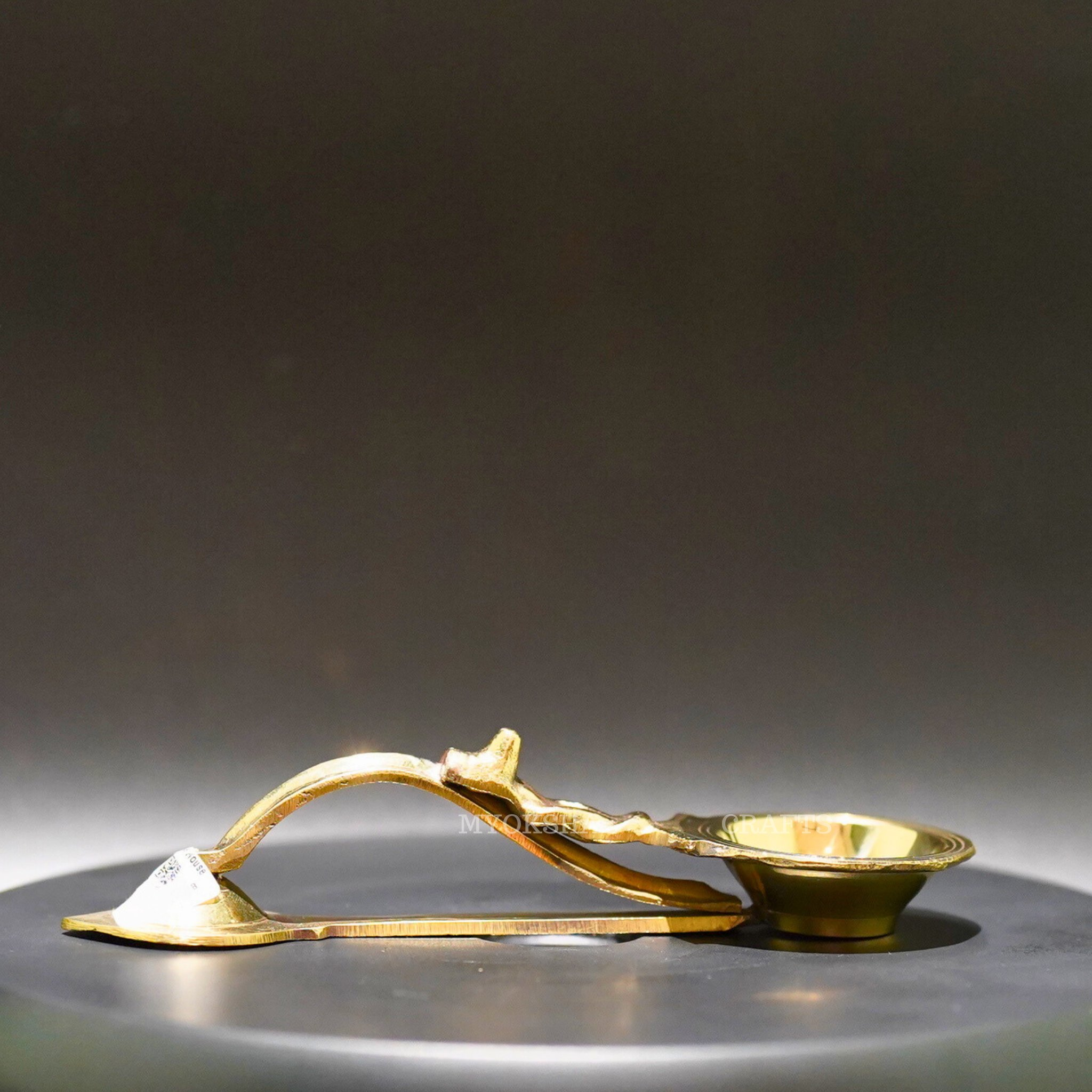 Brass Udupi Round Arti - Divine Offering for Spiritual Seekers - 1