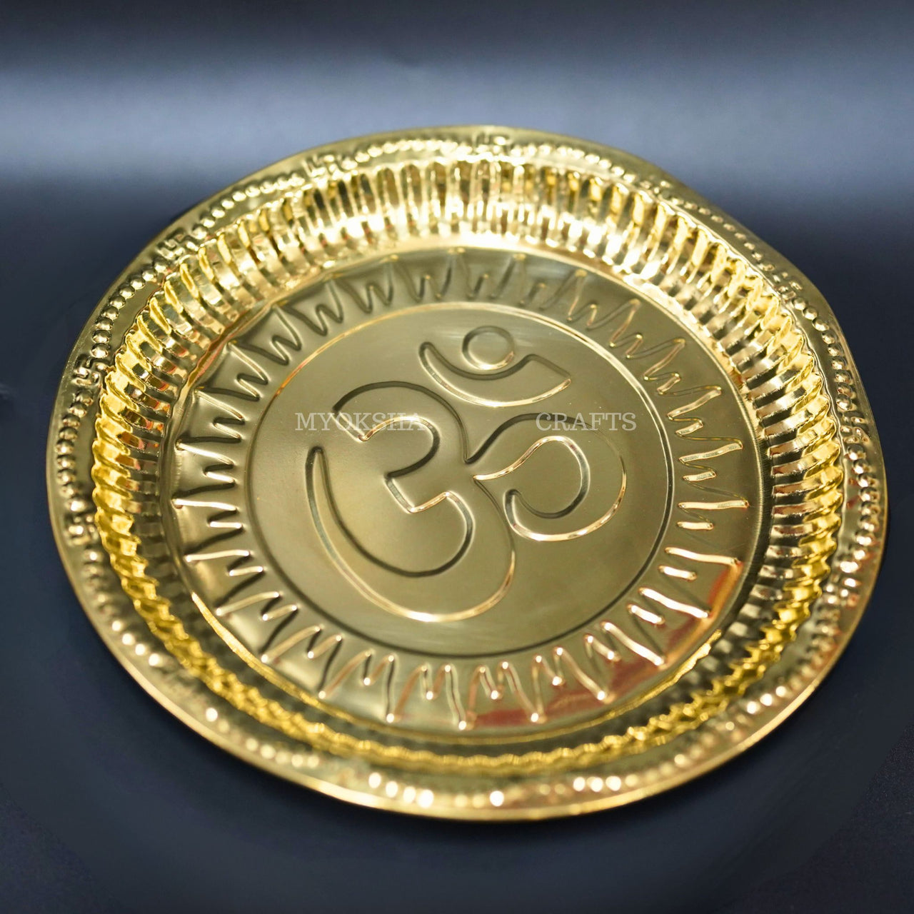 Brass Om Plate Aarthi: Embrace Divine Harmony and Spiritual Awakening - 1
