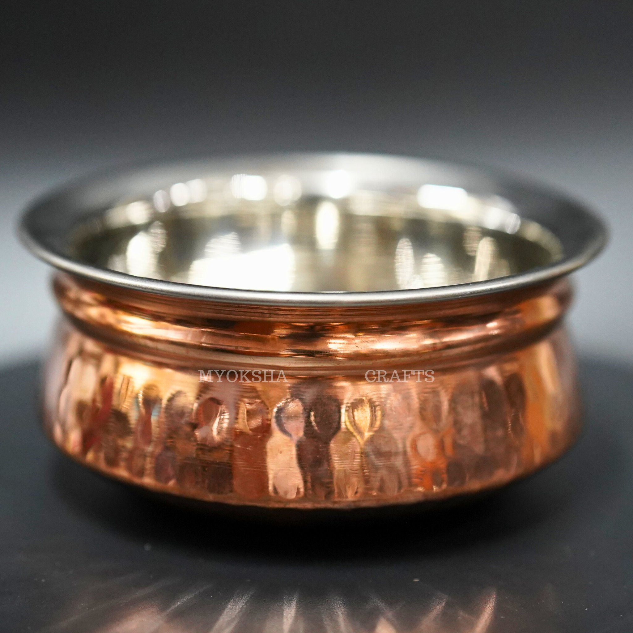 "Copper Fusion: Copper Bottom Stainless Steel Handi - Unite Tradition and Modernity for Exquisite Cooking!" - 1
